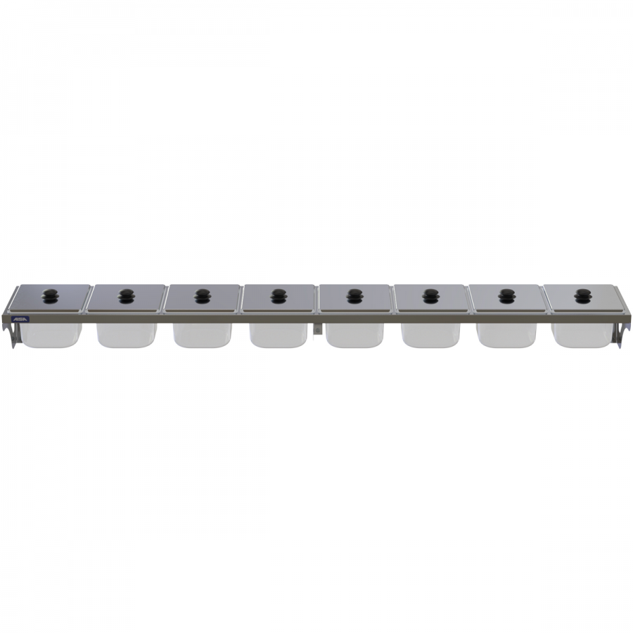 Condimentadora de Parede 8 Cubas Acrílico 1/6 100mm - Aisa